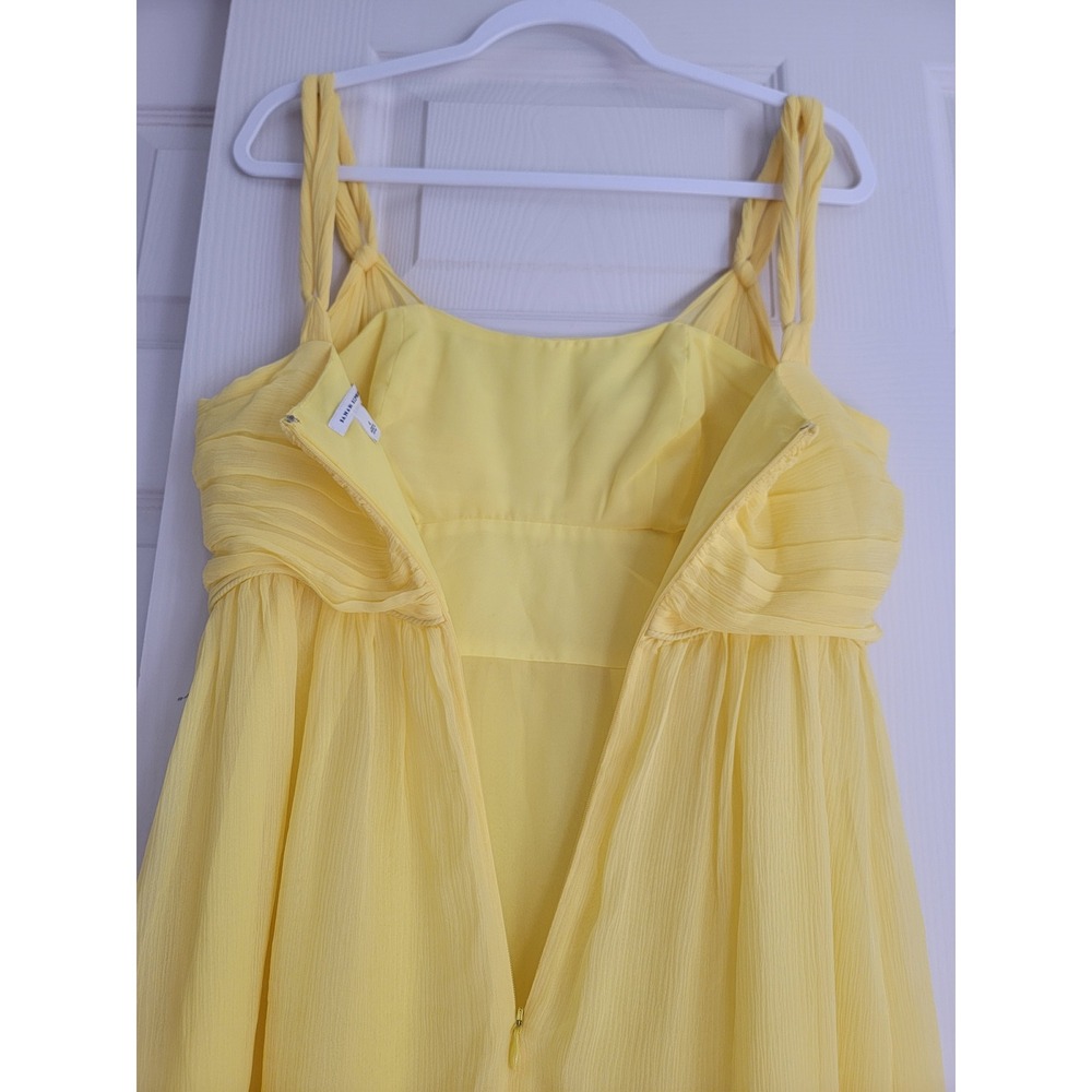 Banana Republic 100% Silk Yellow Lauren GG Mini Dress Fit & Flare Size 4 - Picture 5 of 14